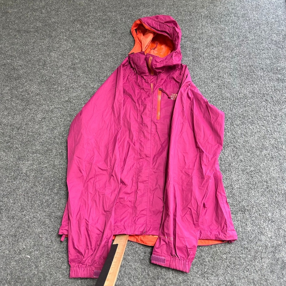 The North Face Jacket Womens XS Pink HyVent 2.5L Hooded Rain Coat Fair Flaw